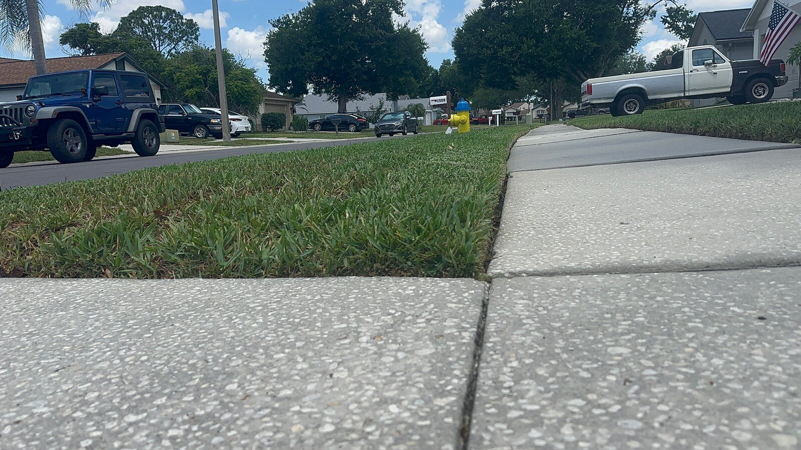 Neatly trimmed lawn edge along the sidewalk in the neighborhood by TruEdge